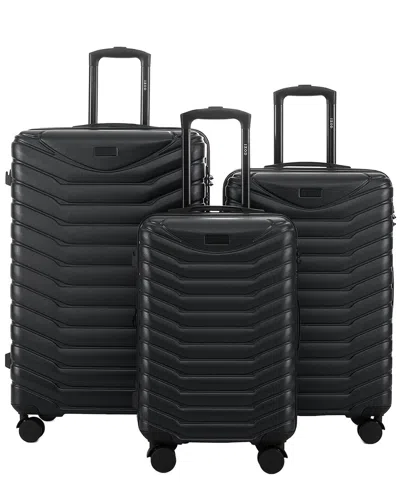 Izod Phantom 3-piece Lightweight Expandable Hardside Luggage Set In Black