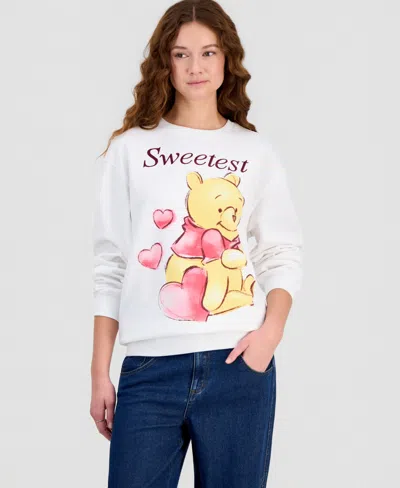 Winnie The Pooh Juniors'  Crewneck Sweatshirt In White