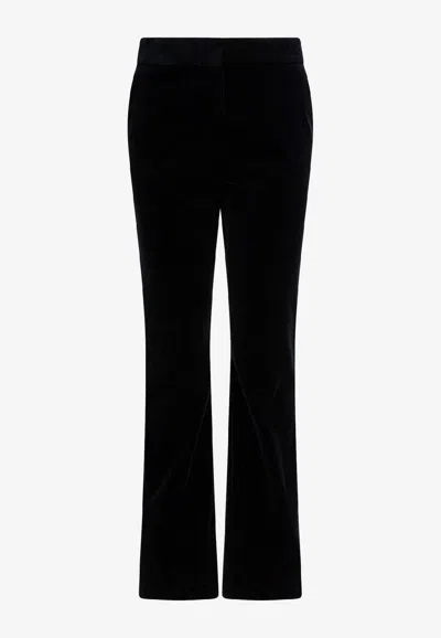 Golden Goose Db Velvet Straight-leg Pants In Black