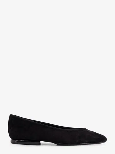 Loro Piana Primula Suede Ballerina Flats In Black