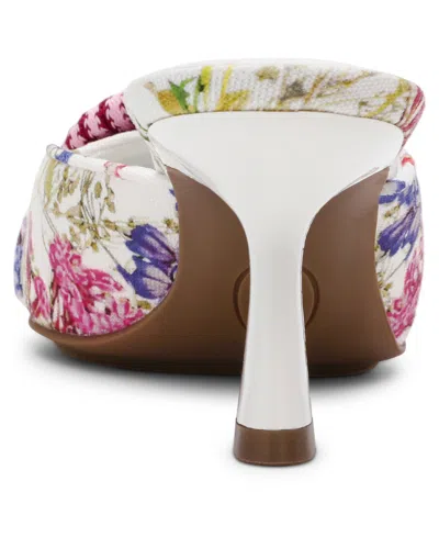 Anne Klein Women's Akcassia Snip Toe Kitten Heel Slip-on Mules In White