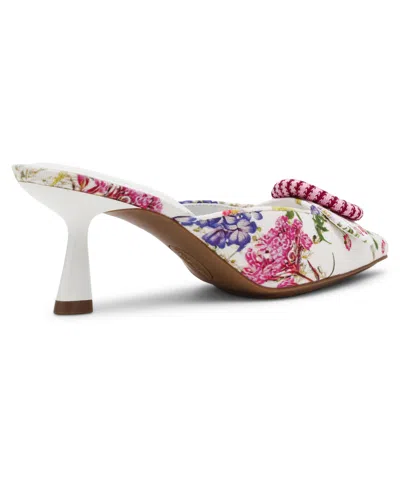 Anne Klein Women's Akcassia Snip Toe Kitten Heel Slip-on Mules In White
