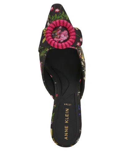 Anne Klein Women's Akcassia Snip Toe Kitten Heel Slip-on Mules In Black