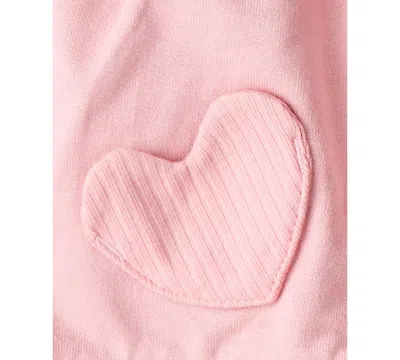 Carter's Baby Girls 3-piece Heart Detail Sleeveless Vest, Bodysuit And Pants Set In Pink
