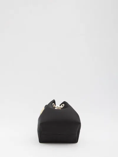 Jimmy Choo Bon Bon Leather Bucket Chain Shoulder Bag In Black