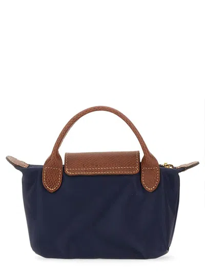 Longchamp Pochette "le Pliage" Con Manico In Blue
