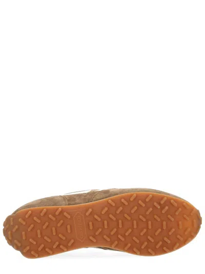 Tom Ford Sneakers Contrast Stripes Rubber Sole Suede Panels In Multi