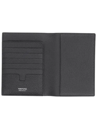 Tom Ford Passport Holder With Logo In Gray