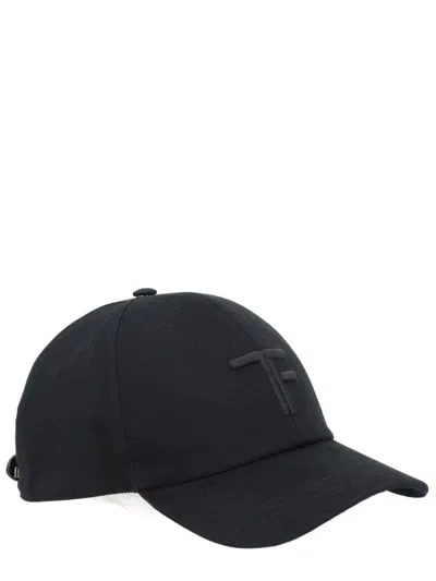 Tom Ford Monogram Baseball Hat In Black
