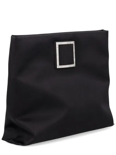 Roger Vivier Trompette Clutch Bag In Black