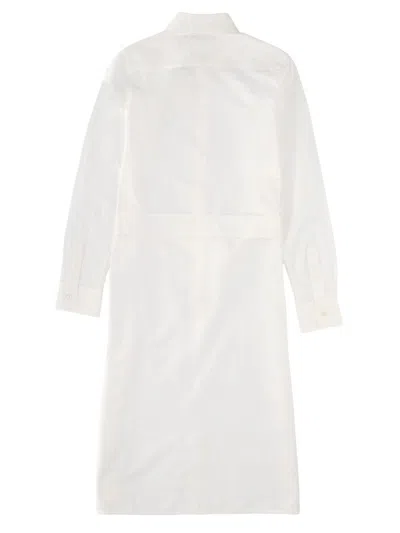 Polo Ralph Lauren Long Sleeve Dress Belted Waist Detail In White