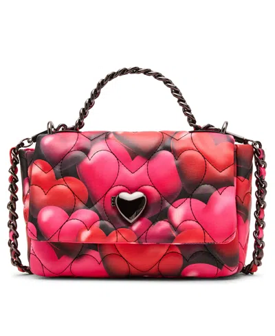 Betsey Johnson Bubble Hearts Small Flap Over Crossbody Bag In Multi