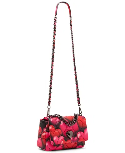 Betsey Johnson Bubble Hearts Small Flap Over Crossbody Bag In Multi