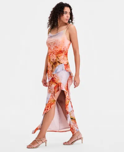 Bar Iii Women's Ruffled Sleeveless Dress, Macy's Exclusive In Multi