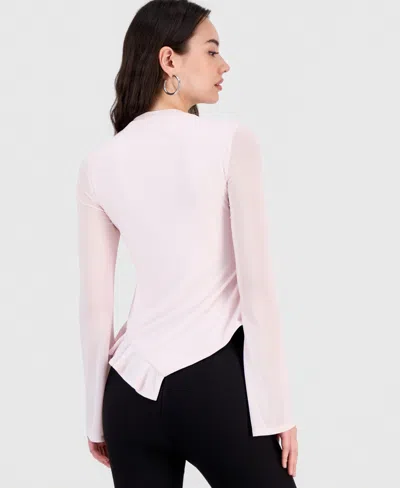 Bar Iii Women's Mock-neck Ruffled-trim Top, Macy's Exclusive In Pattern