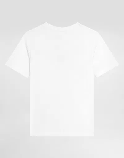 Dolce & Gabbana Short-sleeved Jersey T-shirt With Dolce&gabbana Print In White