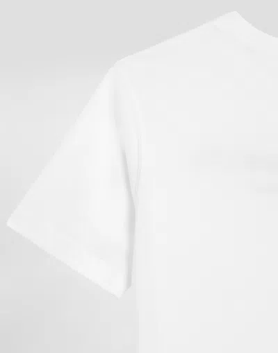 Dolce & Gabbana Short-sleeved Jersey T-shirt With Dolce&gabbana Print In White