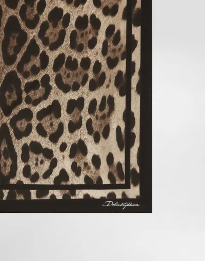 Dolce & Gabbana Leopard-print Silk Twill Scarf 70x70 In Animal Print
