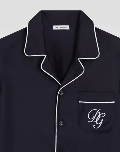Dolce & Gabbana Silk Pyjama Shirt In Black