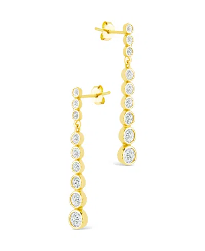 Sterling Forever Sterling Silver Ianthe Brilliant Cut Cz Dangle Earrings In Gold