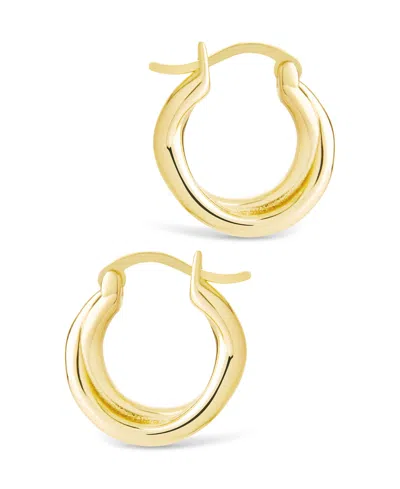 Sterling Forever Sterling Silver Janice Twisted Hoop Earrings In Brown