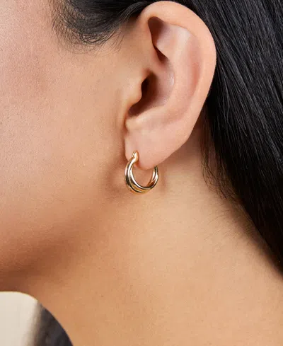 Sterling Forever Sterling Silver Janice Twisted Hoop Earrings In Brown