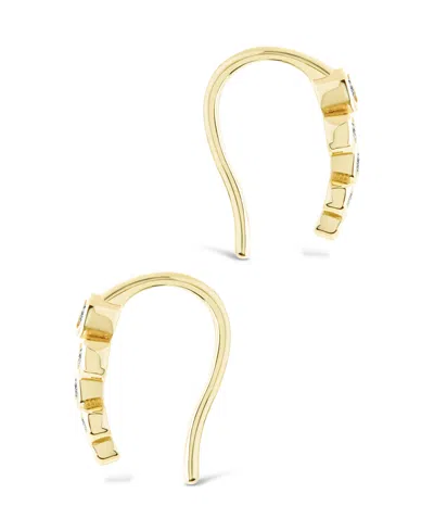Sterling Forever Sterling Silver Talia Cz Bezel Crawler Earrings In Gold