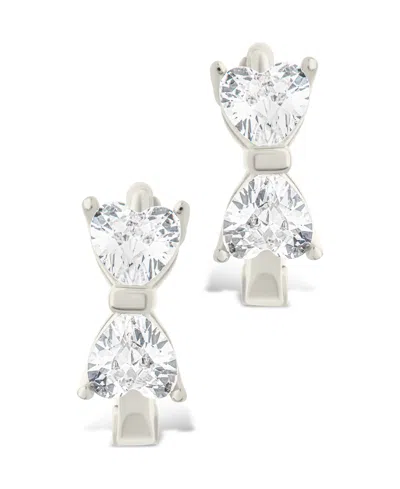 Sterling Forever Sterling Silver Ravenna Cz Micro Hoop Earrings In Metallic