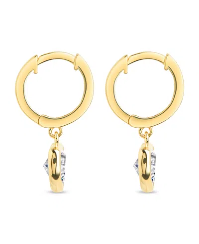 Sterling Forever Sterling Silver Lizzy Cz Heart Drop Earrings In Brown