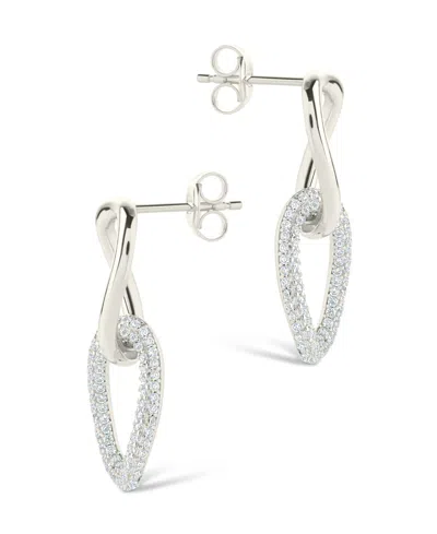 Sterling Forever Sterling Silver Taissa Cz Chain Link Studs In Brown