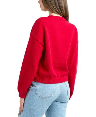 Bcx Junior's Cropped Pull-on Sweater In Red