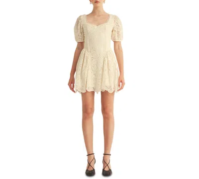 Arose Studio, Inc Women's Amaline Balloon Sleeve Sweetheart Neck Mini Dress In Gold