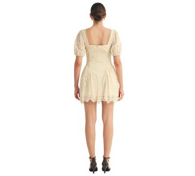 Arose Studio, Inc Women's Amaline Balloon Sleeve Sweetheart Neck Mini Dress In Gold