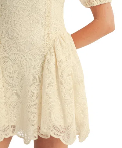 Arose Studio, Inc Women's Amaline Balloon Sleeve Sweetheart Neck Mini Dress In Gold