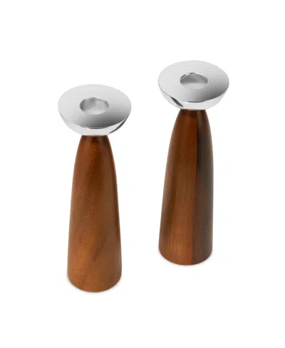 Nambe Unity Sabbath Candlesticks In Multi