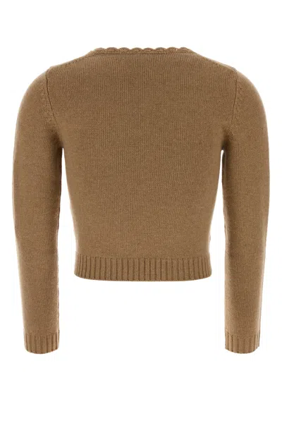 Chloé Camel Wool Blend Sweater In Brown