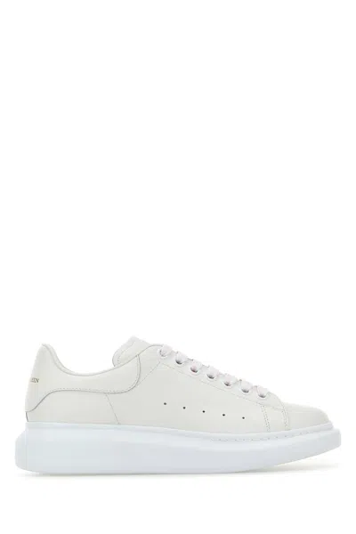 Alexander Mcqueen White Leather Sneakers In White