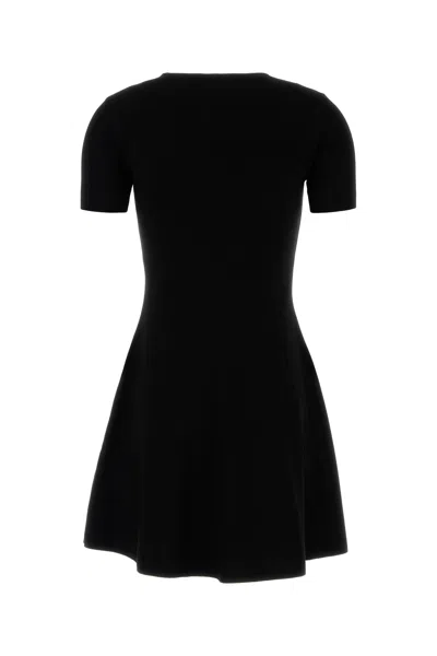 Valentino Viscose Blend Mini Dress Fitted Waist In Black