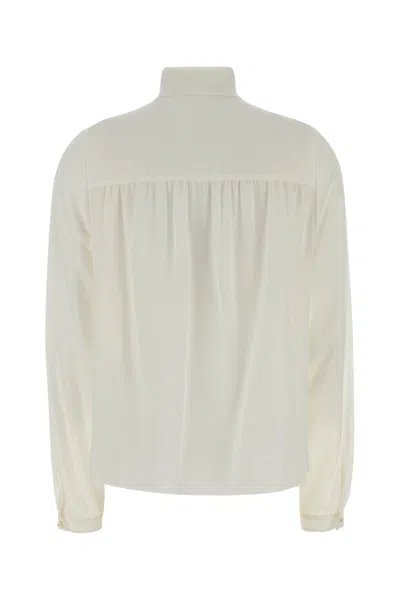 Valentino Ivory Crepe Shirt In Yellow