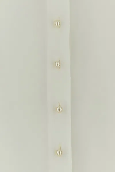 Valentino Ivory Crepe Shirt In Yellow