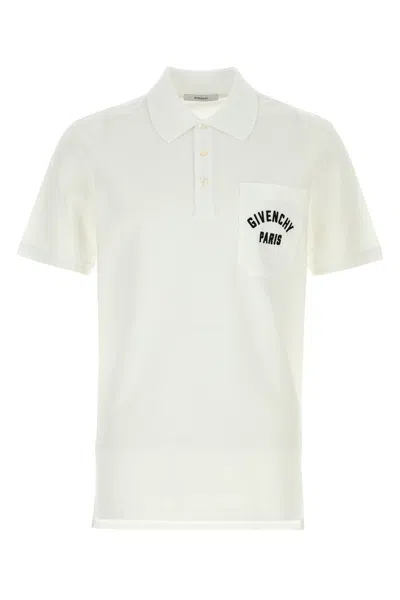 Givenchy Polo Shirt With Short Sleeves And Chest Pocket In White