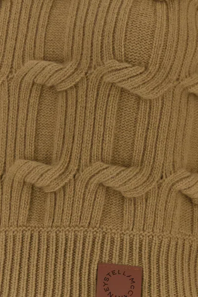 Stella Mccartney Wool Sweater Cropped Long Sleeves Crew Neck In Brown