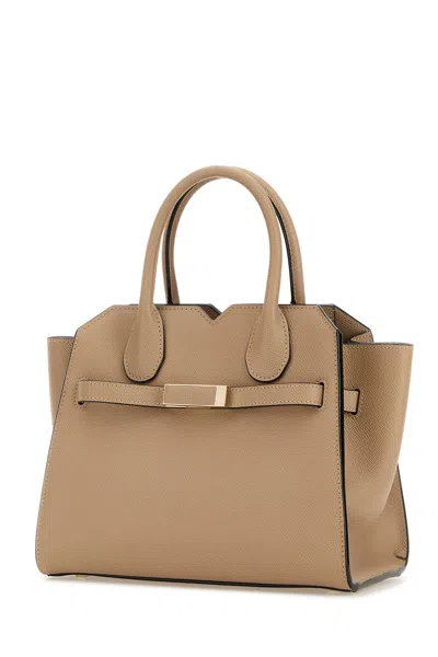 Valextra Antiqued Pink Leather Milano Handbag