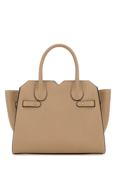 Valextra Antiqued Pink Leather Milano Handbag