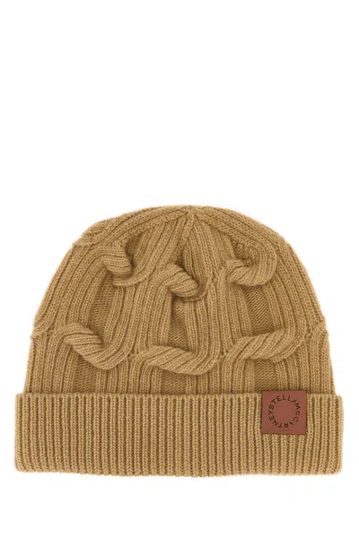Stella Mccartney Camel Wool Beanie Hat In Brown