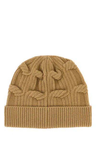 Stella Mccartney Camel Wool Beanie Hat In Brown