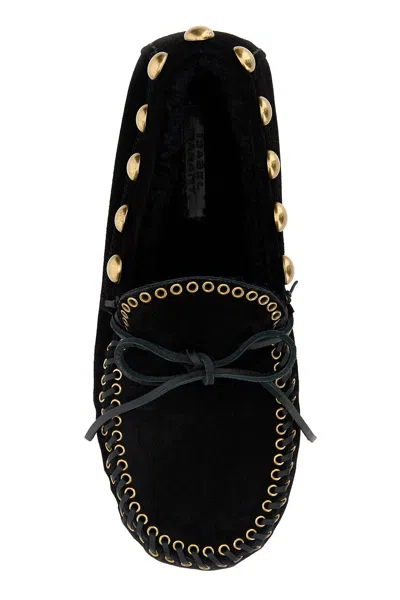 Isabel Marant Fitza Loafers Bow Studs Flat Sole
