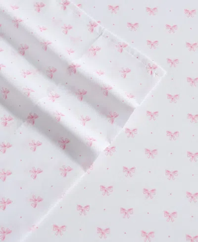 Laura Ashley Lovely Bows Microfiber 3-pc. Sheet Set, Twin In Pink