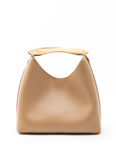 Elleme Boomerang Leather Cappuccino In Brown