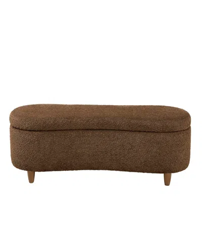 Ink+ivy Bailey 48"w Boucle Flip Top Storage Bench In Brown